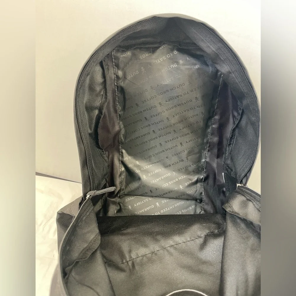 Dutch Bros Black Backpack w Yellow Windmill Logo Patch
